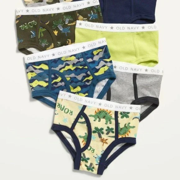 Old Navy Toddler Boys 7-Pack Underwear Solid Dino Camo Size 2T-3T - Picture 3 of 3